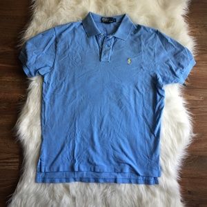 Ralph Lauren Blue Men's Polo With Yellow Symbol